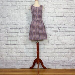 Joie Linen Silk Blend Chevron Print Mini Dress